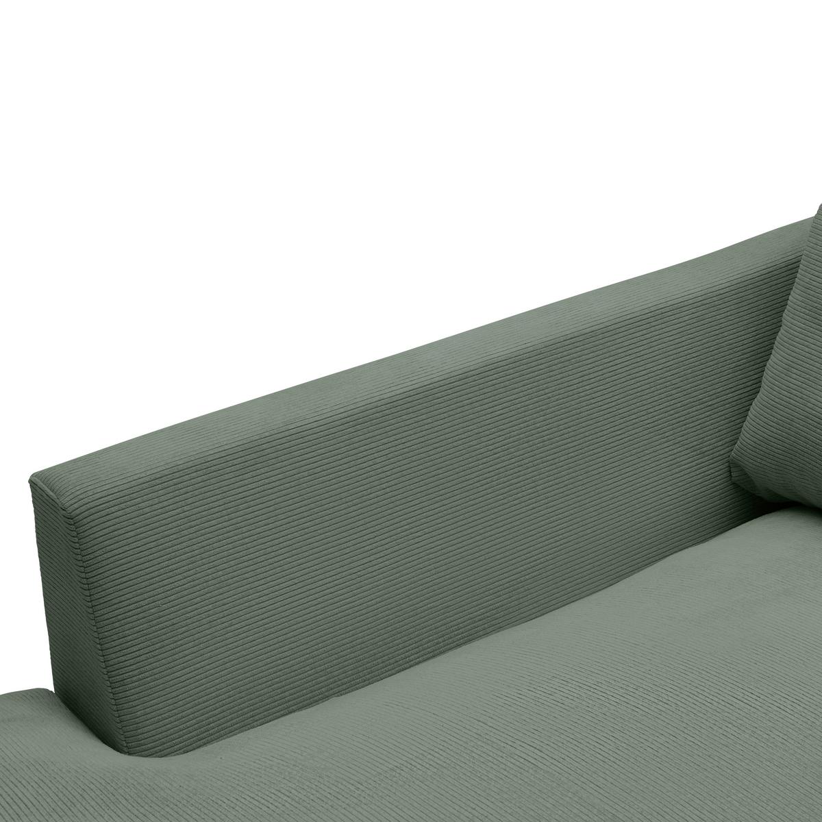 Ecksofa Pedro Hellgrün - Schwarz/Hellgrün, MODERN, Kunststoff/Textil (190/300cm) - Mömax
