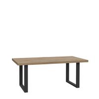 Klubska Miza Trondheim, Barva Hrasta, Črna - črna/barve hrasta, Moderno, kovina/umetna masa (110/60/45cm) - MID.YOU
