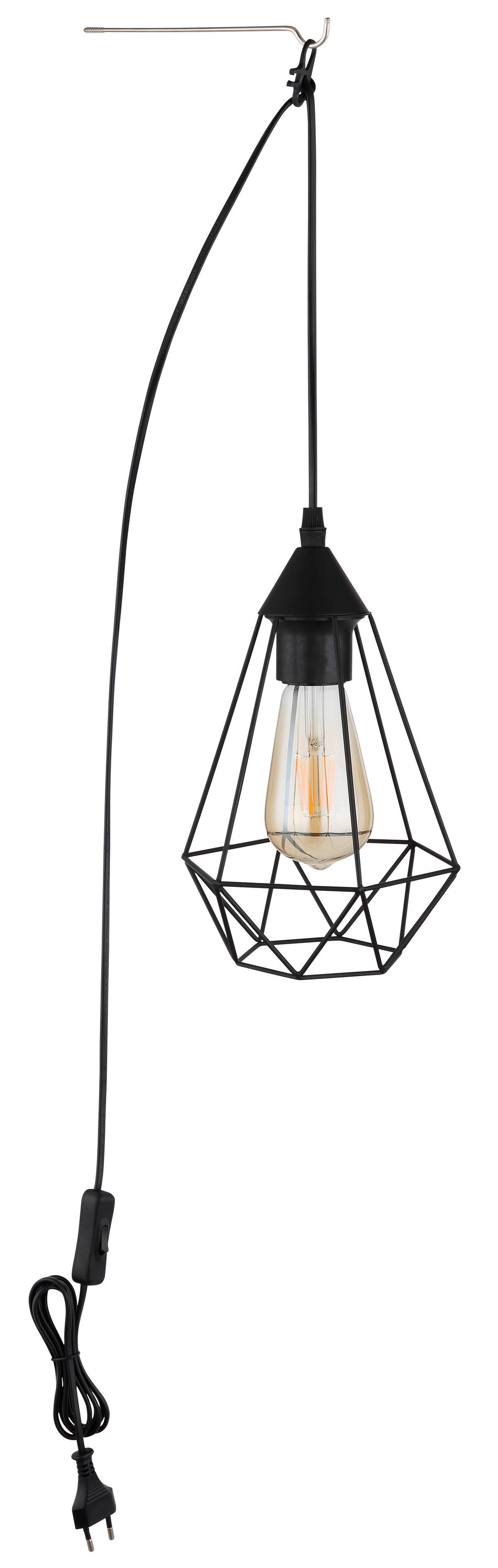 Hängeleuchte Zachary Schwarz max. 60 Watt - Design (17/26cm) - Globo