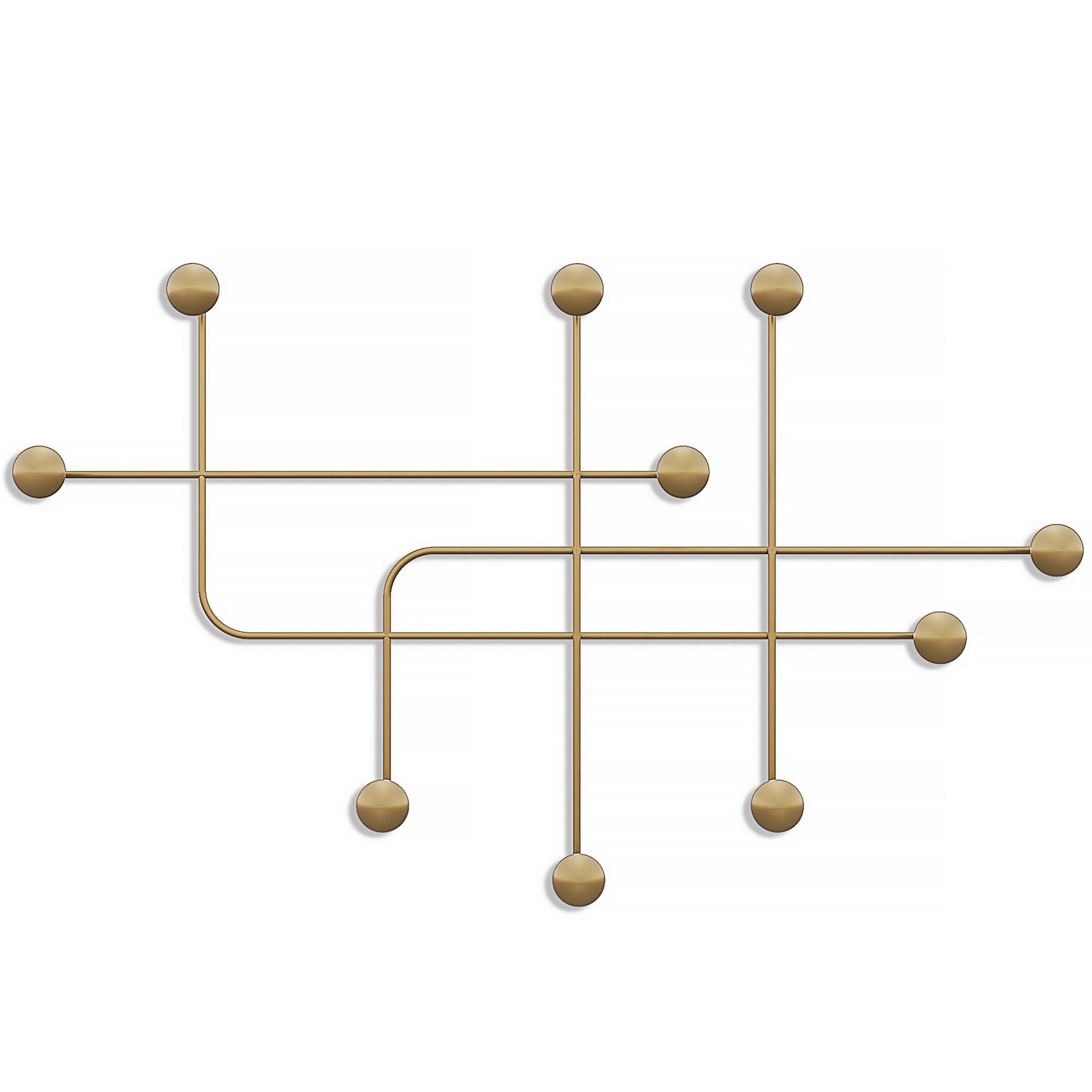 WIESZAK ŚCIENNY SAMARA-A - kolor złoty, Basics, metal (107/64/10cm)