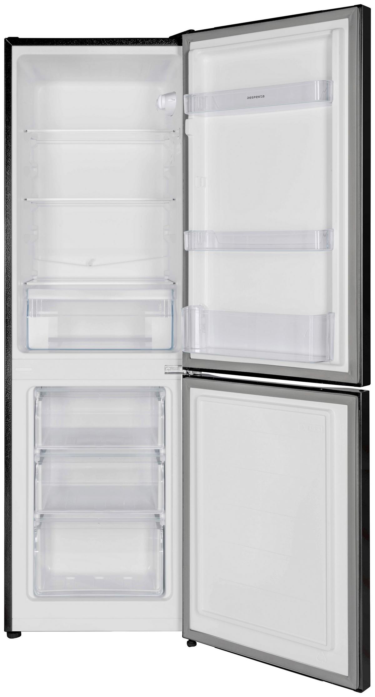 Kühl-Gefrier-Kombination Respekta Savo KG144S Schwarz - Schwarz, Basics, Glas/Kunststoff (47,4/144/49,5cm) - Respekta