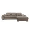 Ecksofa mit Bettkasten Rigatti ca. 314x184 cm Graubraun - Graubraun/Schwarz, MODERN, Textil/Metall (314/184cm) - Livetastic