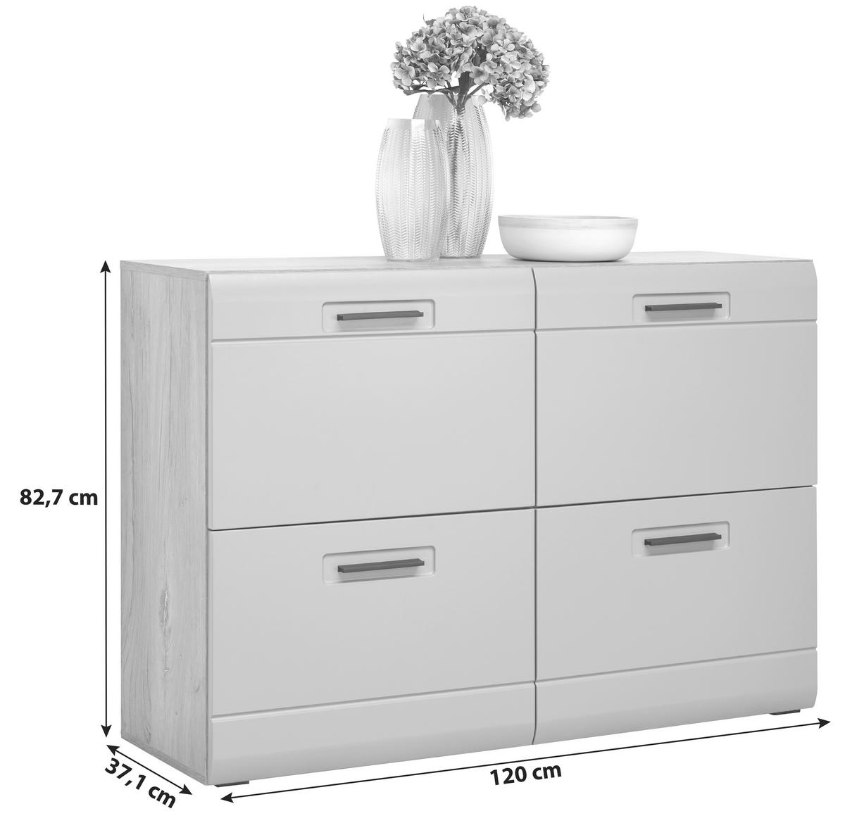 Ormarić Za Cipele Auris - siva/boje hrasta, Moderno (120/82,7/37,1cm) - Modern Living