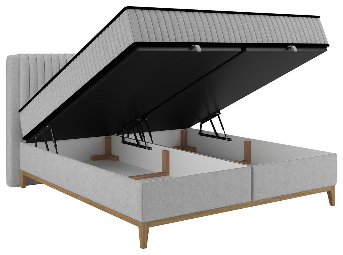 Bett Elena Silberfarben ca. 200x200cm - Silberfarben, KONVENTIONELL, Holz/Holzwerkstoff (200/200cm) - Sembella