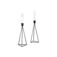 Kerzenhalter-Set Schwarz - Schwarz, Basics, Metall (9,5/24,2cm) - Echtwerk