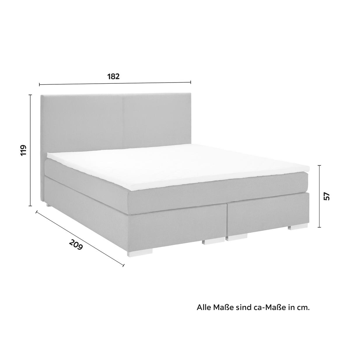 Boxspring Ágy Florin - szürke, Modern, faalapú anyag/textil (180/200cm) - Bessagi Home