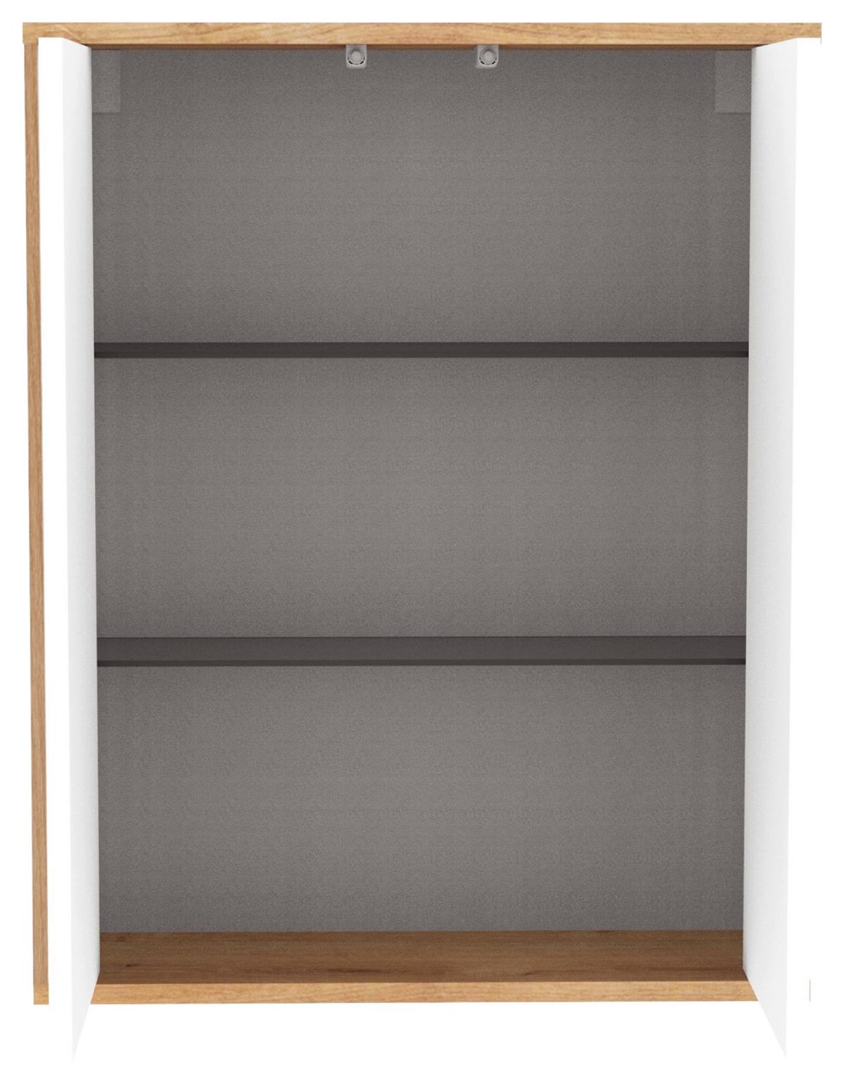 Hängeschrank "Finn" , weiß, eiche - Weiß, MODERN, Glas/Holzwerkstoff (60/75/18,5cm) - MID.YOU