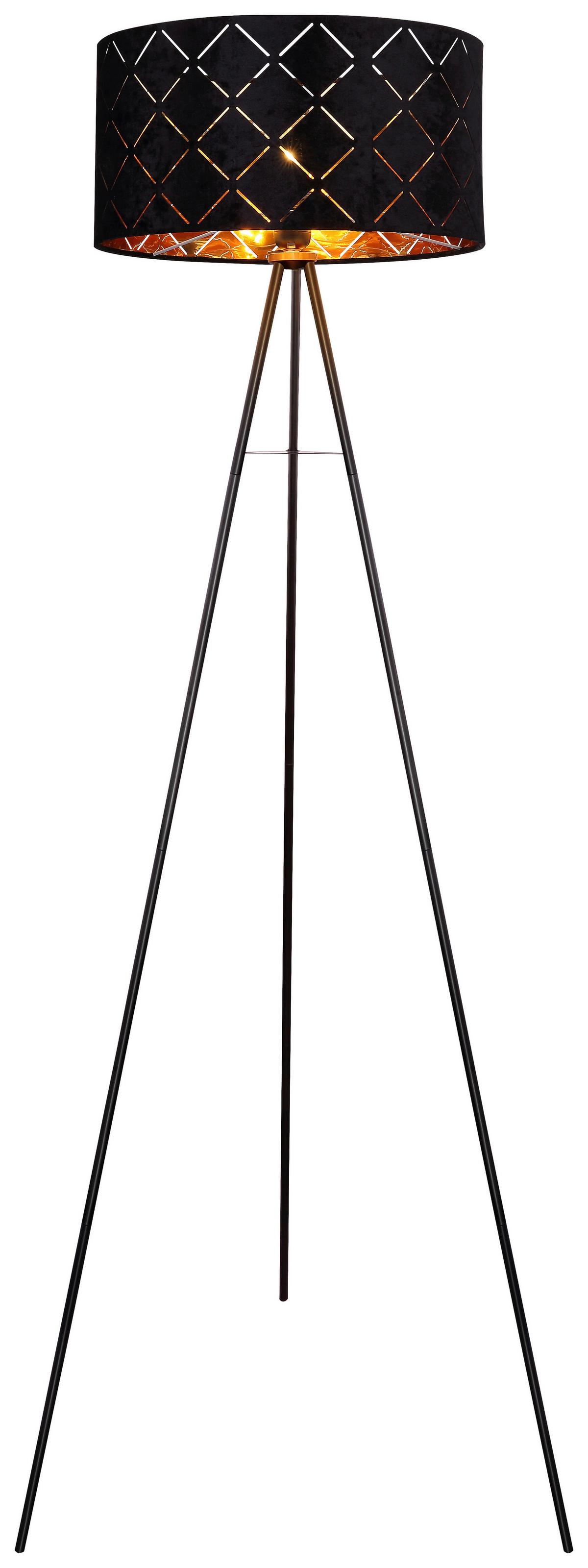 Podna Svjetiljka Crna Š/v: 69/149cm - crna, Design, tekstil/metal (69/149cm) - Globo