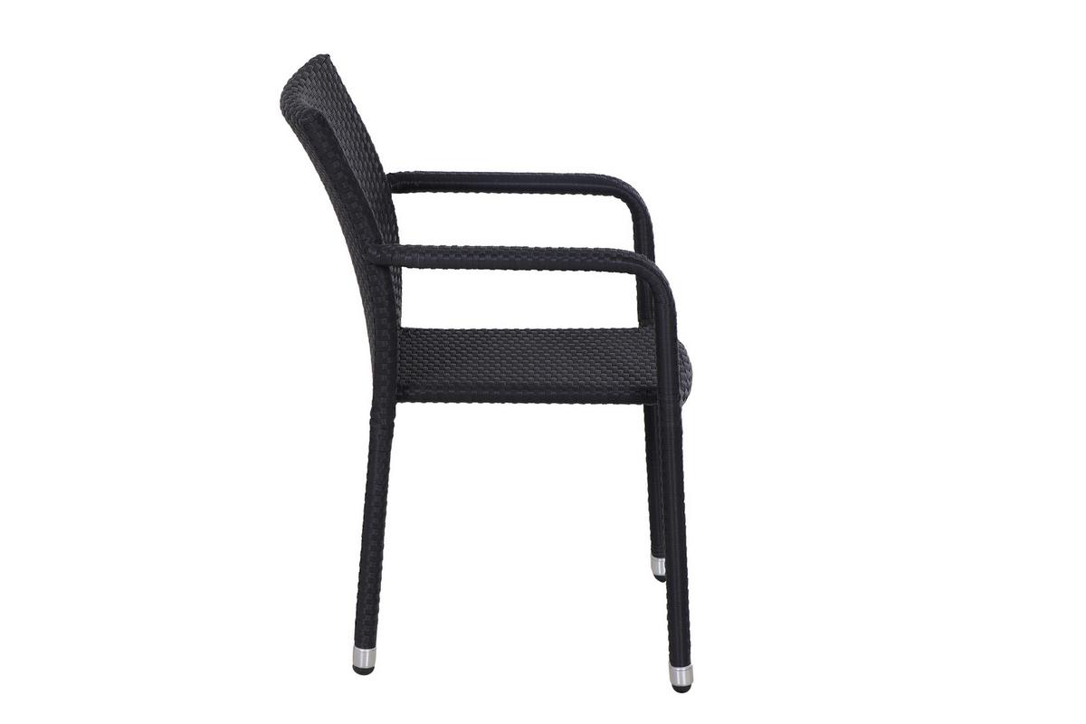 GARTENSESSEL-SET MINAS SESSEL-SET 2ER - Schwarz, MODERN, Kunststoff/Metall (56/83/60cm) - Gardenson