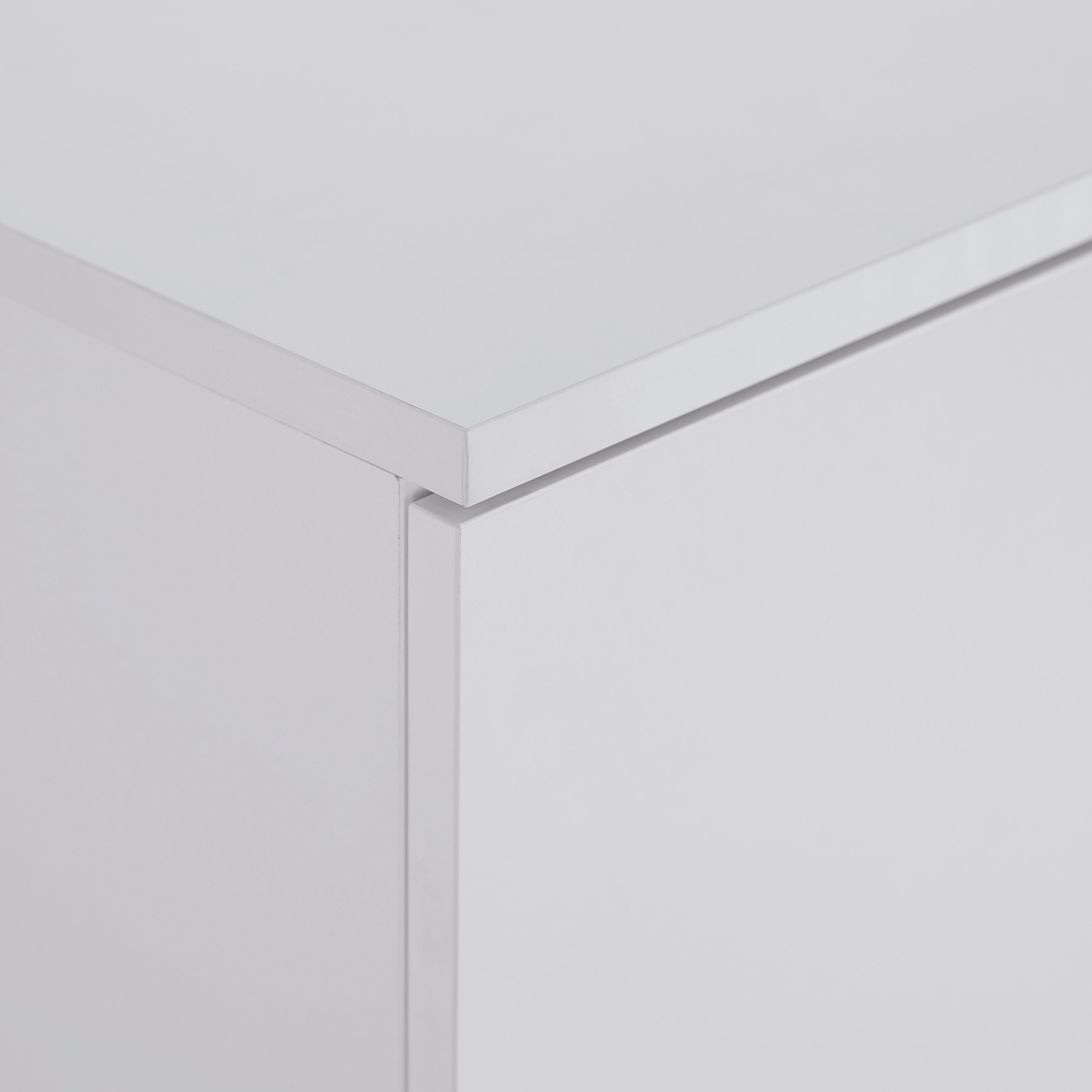 Drehtürenschrank Milo Weiß ca. 80x205x55 cm - Silberfarben/Weiß, MODERN, Holz/Metall (80/205/55cm) - Bessagi Home