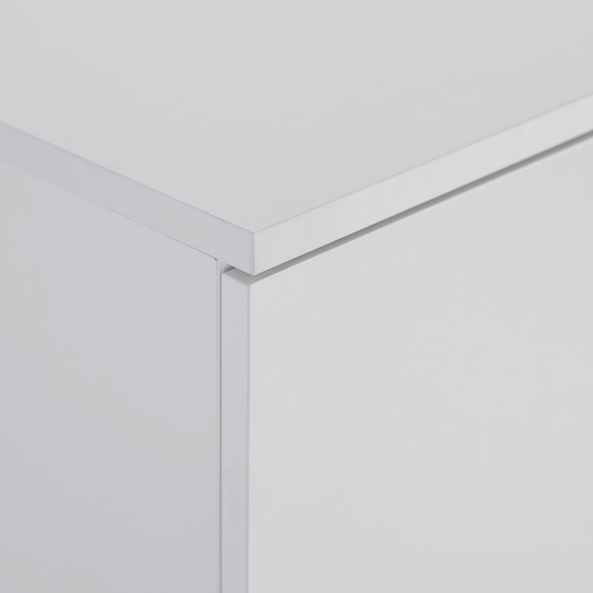 Drehtürenschrank Milo Weiß ca. 80x205x55 cm - Silberfarben/Weiß, MODERN, Holz/Metall (80/205/55cm) - Bessagi Home