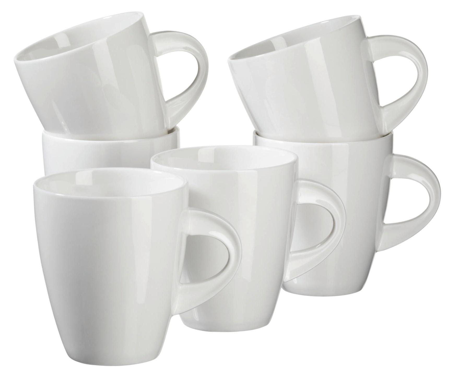 KAFFEEBECHERSET LA MUSICA 6ER-SET WEISS - Weiß, Basics, Keramik (400ml) - Mäser