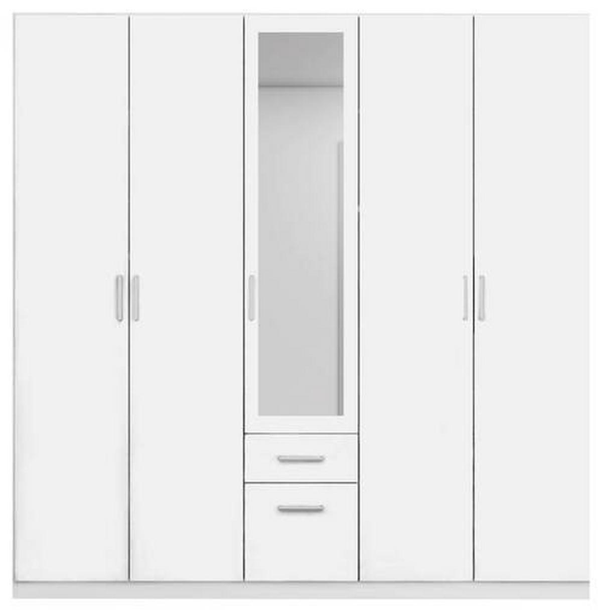 Drehtürenschrank Bingen Weiß - Alufarben/Weiß, MODERN, Holzwerkstoff/Kunststoff (226/229/54cm) - Rauch Möbel