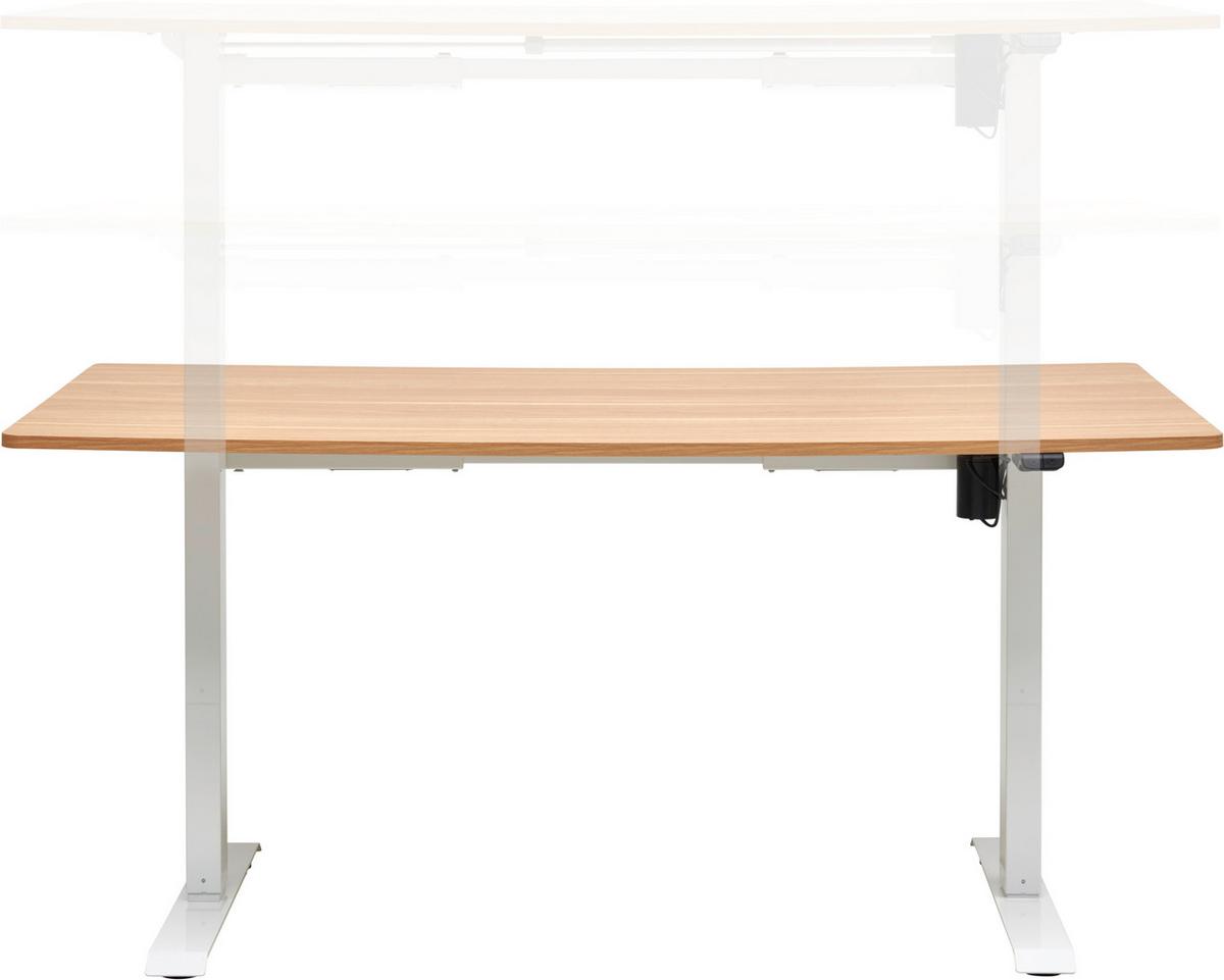 BIURKO ALGHERO - kolor dębowy/biały, Modern, materiał drewnopochodny/metal (160/73-123/80cm) - Livetastic