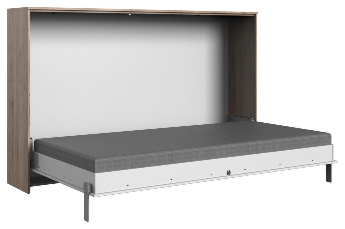 Klappbett Juist ca. 120x200 cm Weiß/Eiche - Eichefarben/Weiß, KONVENTIONELL, Holz/Holzwerkstoff (120/200cm) - MID.YOU