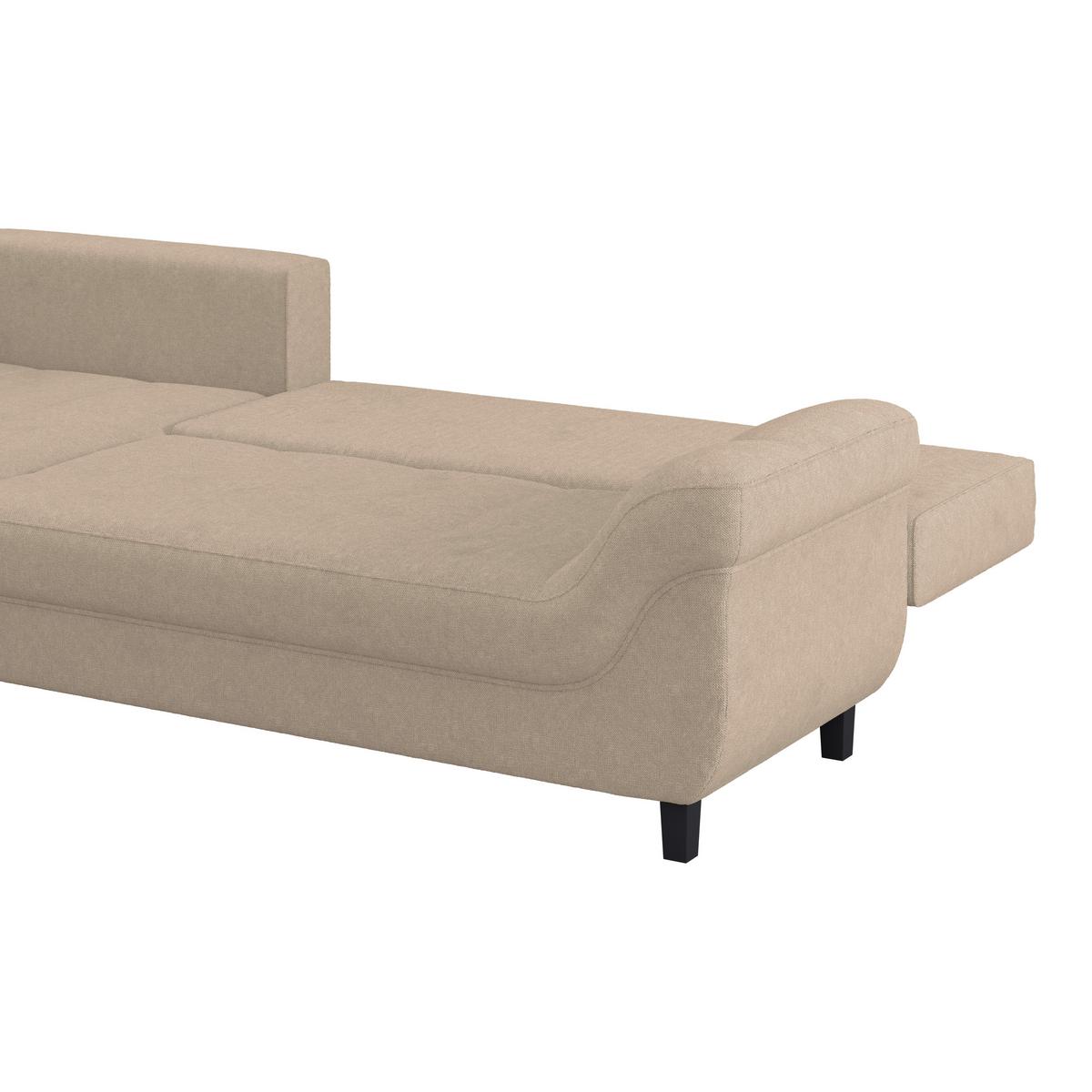 Kutna Garnitura Mendoza - bež/crna, Design, tekstil/drvo (197/309cm) - Modern Living