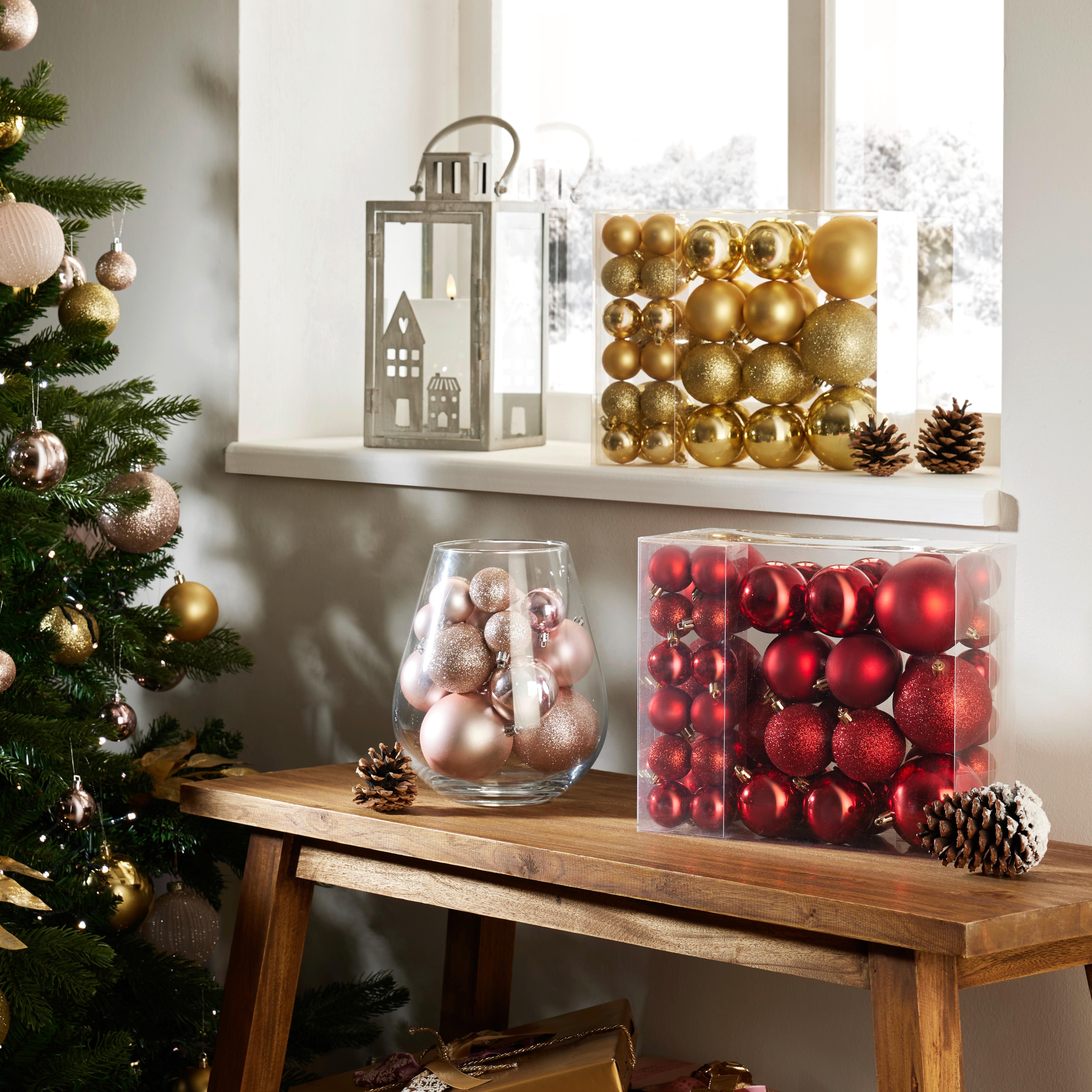 Set globuri de Crăciun Gabriel - roz, Basics, plastic - Modern Living