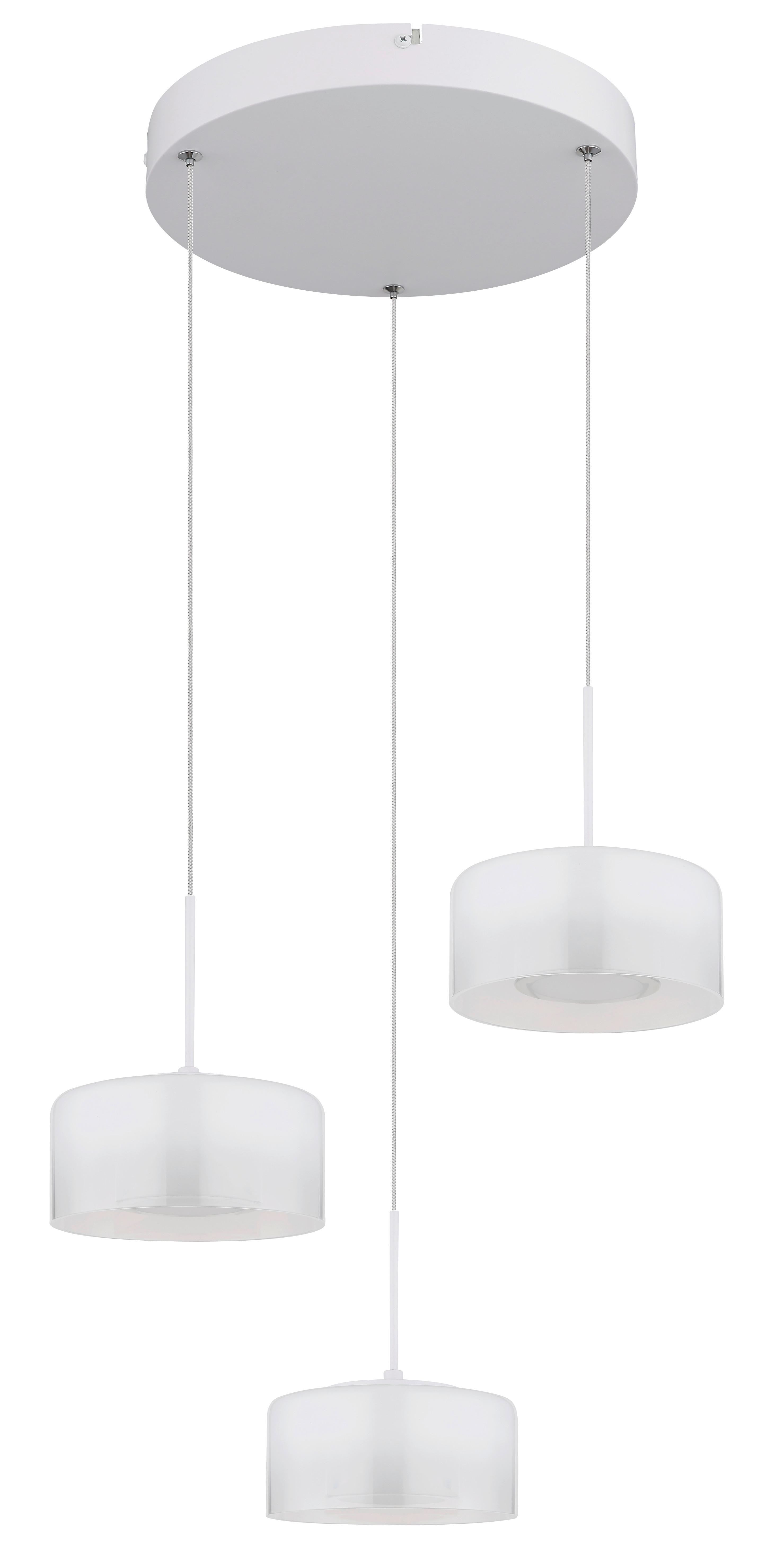 Hängeleuchte Lunouia Weiß max. 18 Watt - Weiß, Basics, Glas/Kunststoff (40/150cm)