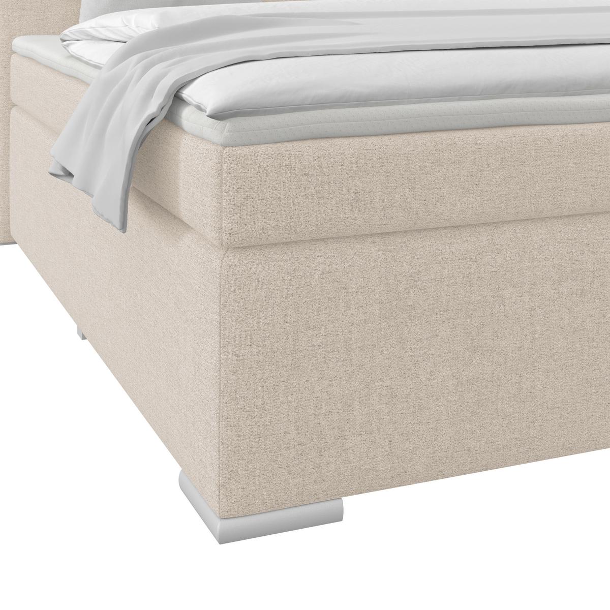 Boxspring Krevet Mira - siva/srebrne boje, Konvencionalno, drvo/tekstil (180/200cm) - Best Price