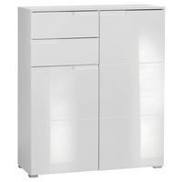 Komoda Moon 5 - bijela/bijela visoki sjaj, Moderno, drvni materijal/plastika (100/119/40cm) - Modern Living