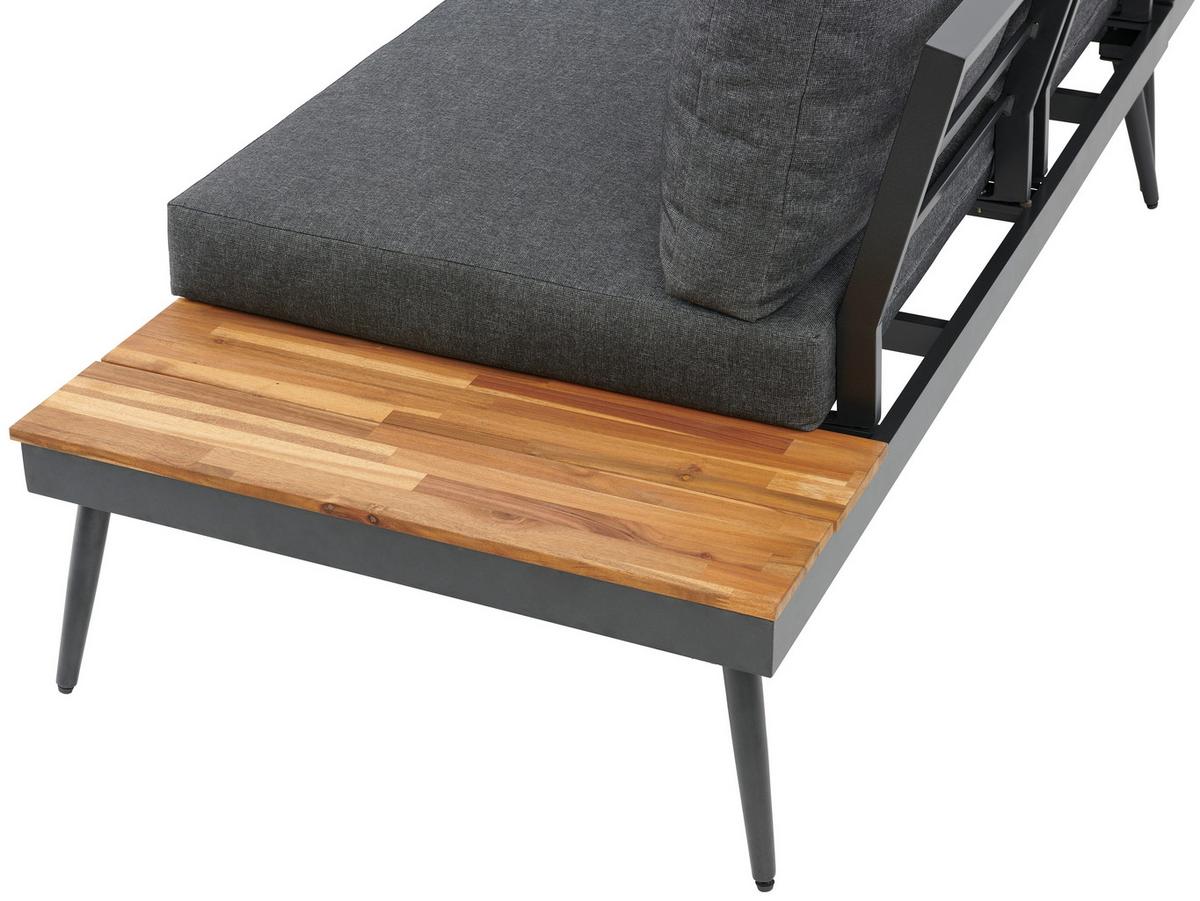 Garnitură grădină MANOCA - culoare aluminiu/gri, Modern, lemn/metal (247/247cm) - Beldano