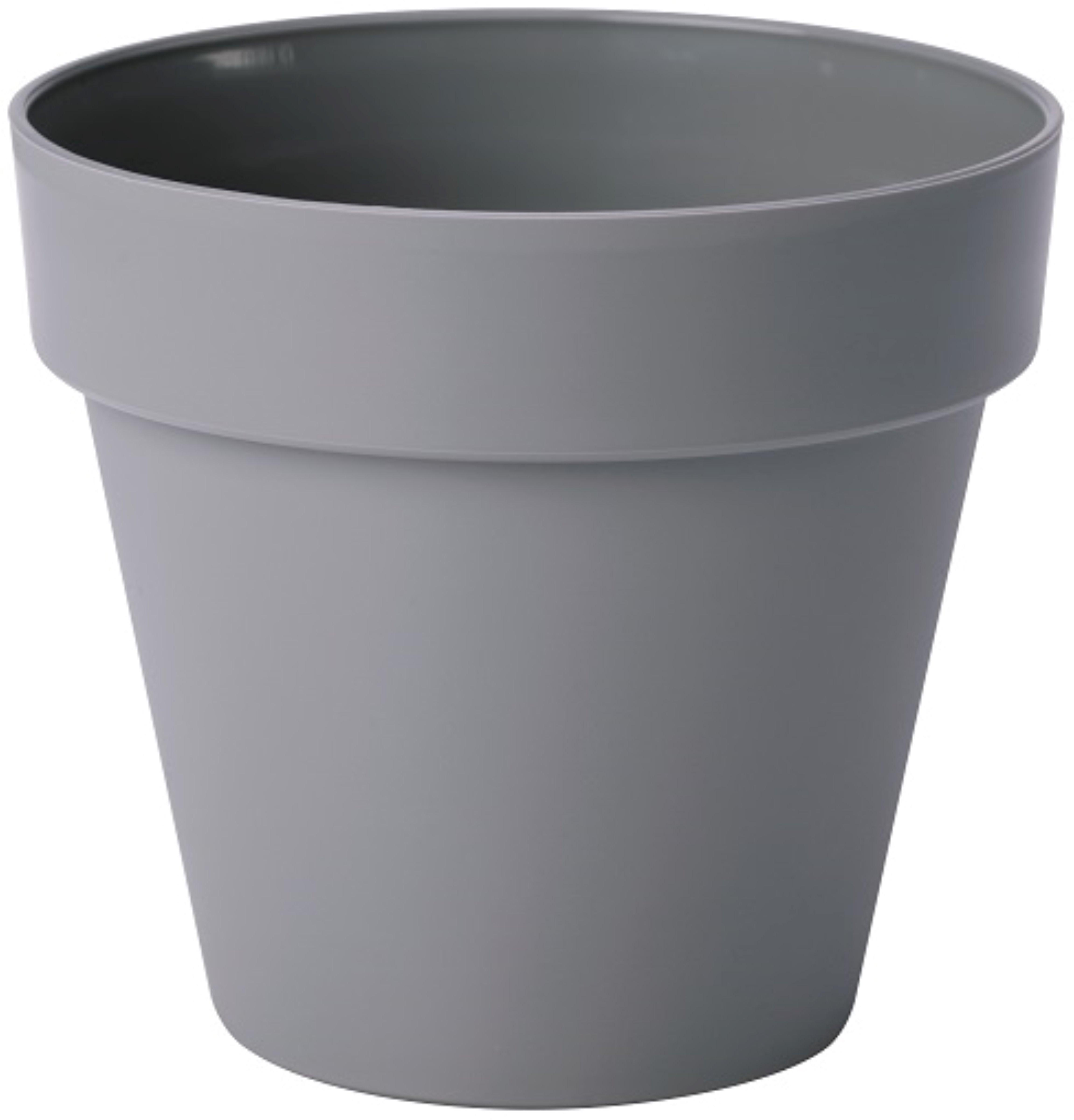 Übertopf Icona Soft Mat 16 Grau Ø ca. 16cm - Grau, KONVENTIONELL, Kunststoff (16/14,3cm) - Mömax