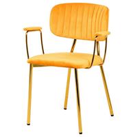 STUHL-SET GISELLE 225 - Goldfarben/Orange, Design, Kunststoff/Metall (63/80/51cm) - Kayoom