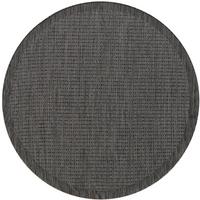 Outdoorteppich Giza Schwarz Ø ca. 160cm - Schwarz, Basics, Textil (160cm) - Novel