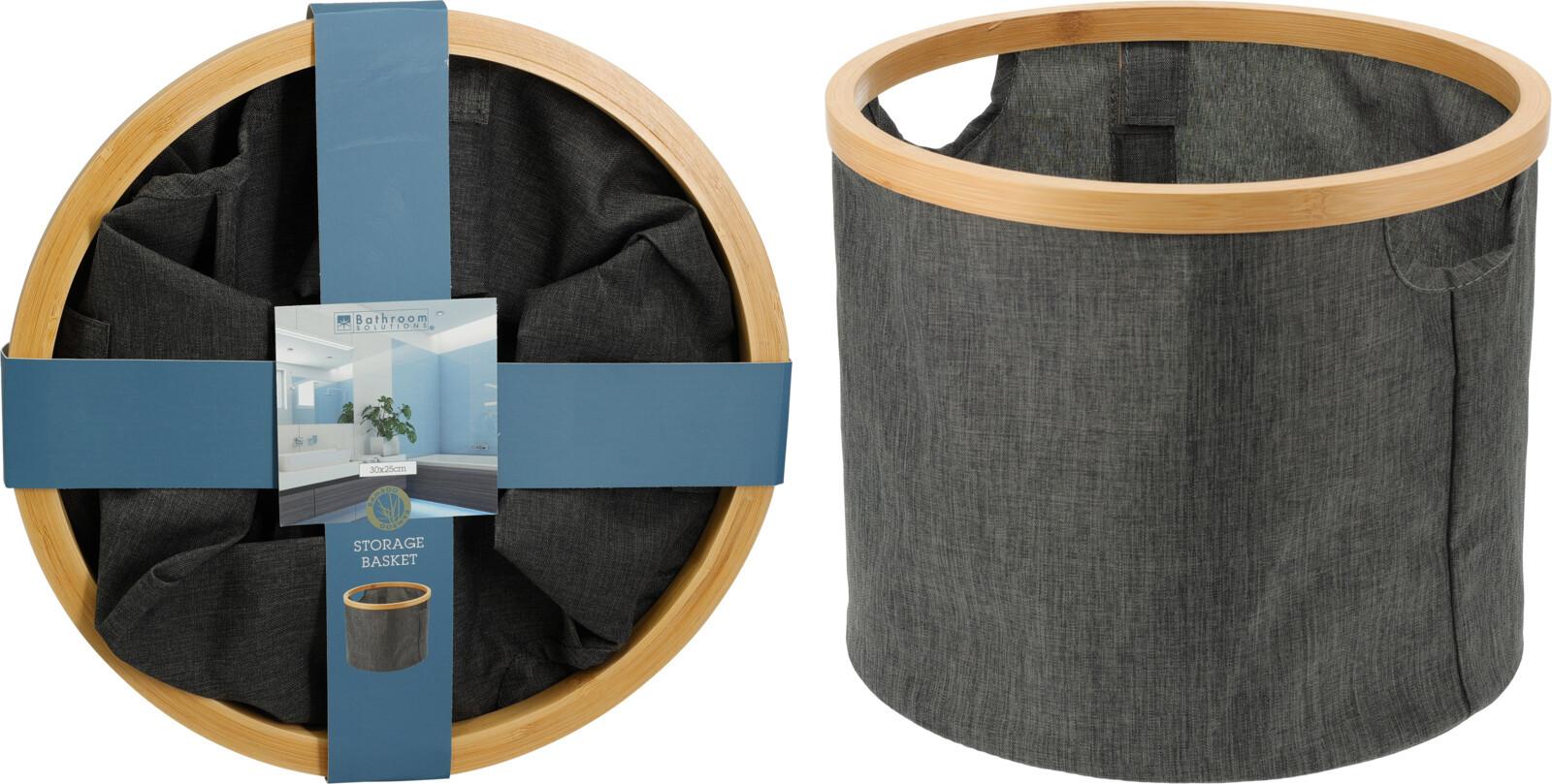 Tárolókosár Ralf - fekete, textil (30/24,5cm)