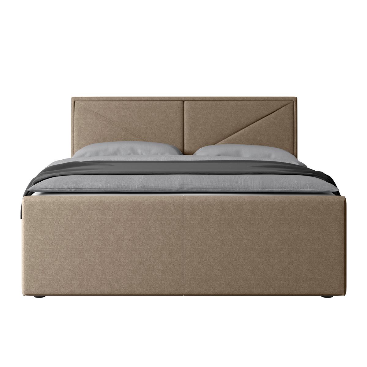 Boxspringbett Lima ca. 180x200 cm Beige - Beige/Schwarz, MODERN, Holz/Kunststoff (180/200cm) - MID.YOU