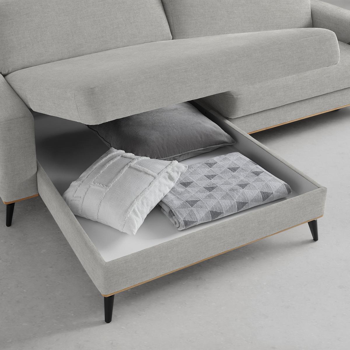 Wohnlandschaft Romeo Beige - Beige/Schwarz, KONVENTIONELL, Holz/Textil (167/87/234cm) - Zandiara