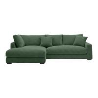 Ecksofa Pedro Dunkelgrün - Dunkelgrün/Schwarz, MODERN, Kunststoff/Textil (190/300cm) - Mömax