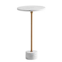 Beistelltisch Wl7.208 - Weiss/Goldfarben, Design, Stein (30/30/55,5cm) - Livetastic
