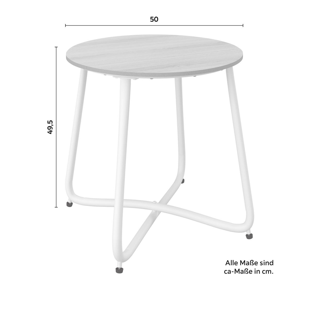 Gartenbeistelltisch Pine Weiß/Dunkelgrau - Dunkelgrau/Weiß, MODERN, Kunststoff/Metall (50/49,5/50cm) - Bessagi Garden