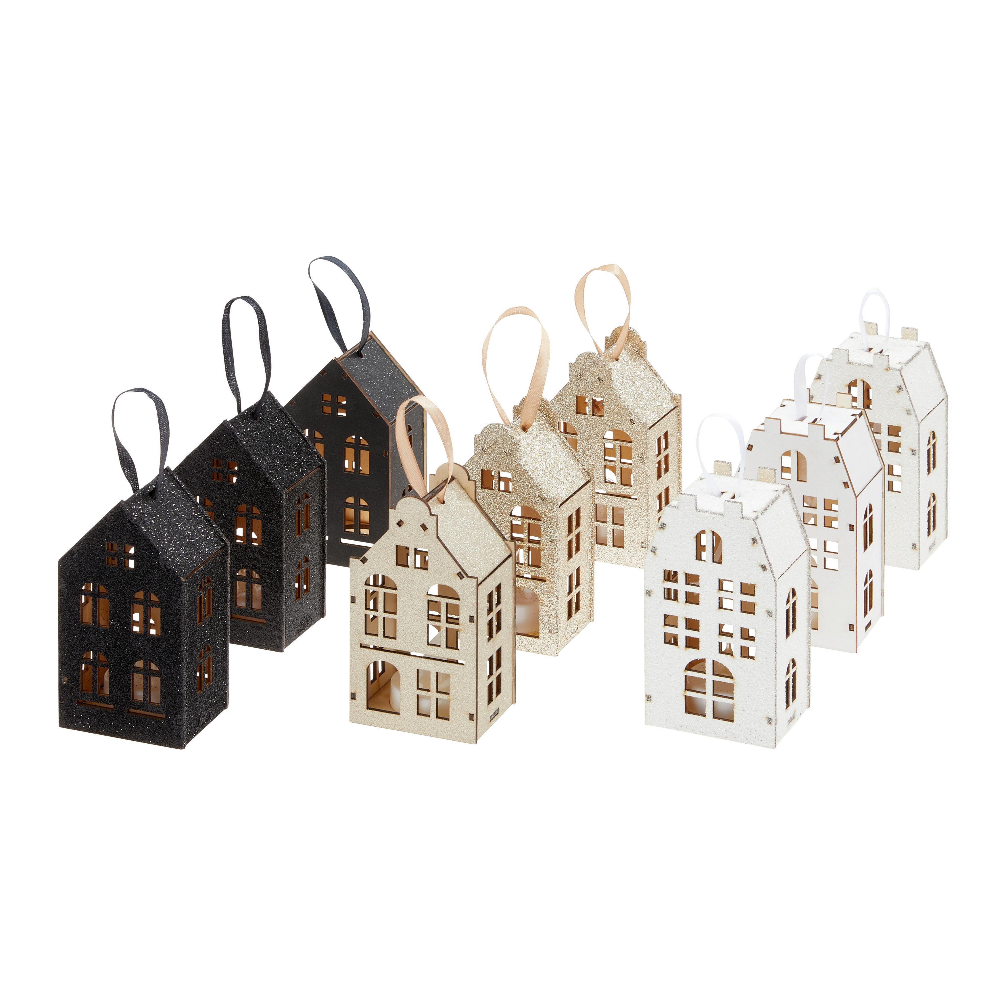 Decorațiune de agățat House - alb/negru, Konventionell, material pe bază de lemn (6/4,5/11,5cm)