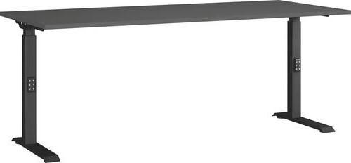 Schreibtisch Ribera in Schwarz/Graphitfarben - Schwarz/Graphitfarben, MODERN, Holzwerkstoff/Metall (180/68-91/80cm) - Premium Living