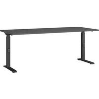 Schreibtisch Ribera in Schwarz/Graphitfarben - Graphitfarben/Schwarz, Modern, Holzwerkstoff/Metall (180/68-91/80cm) - Premium Living