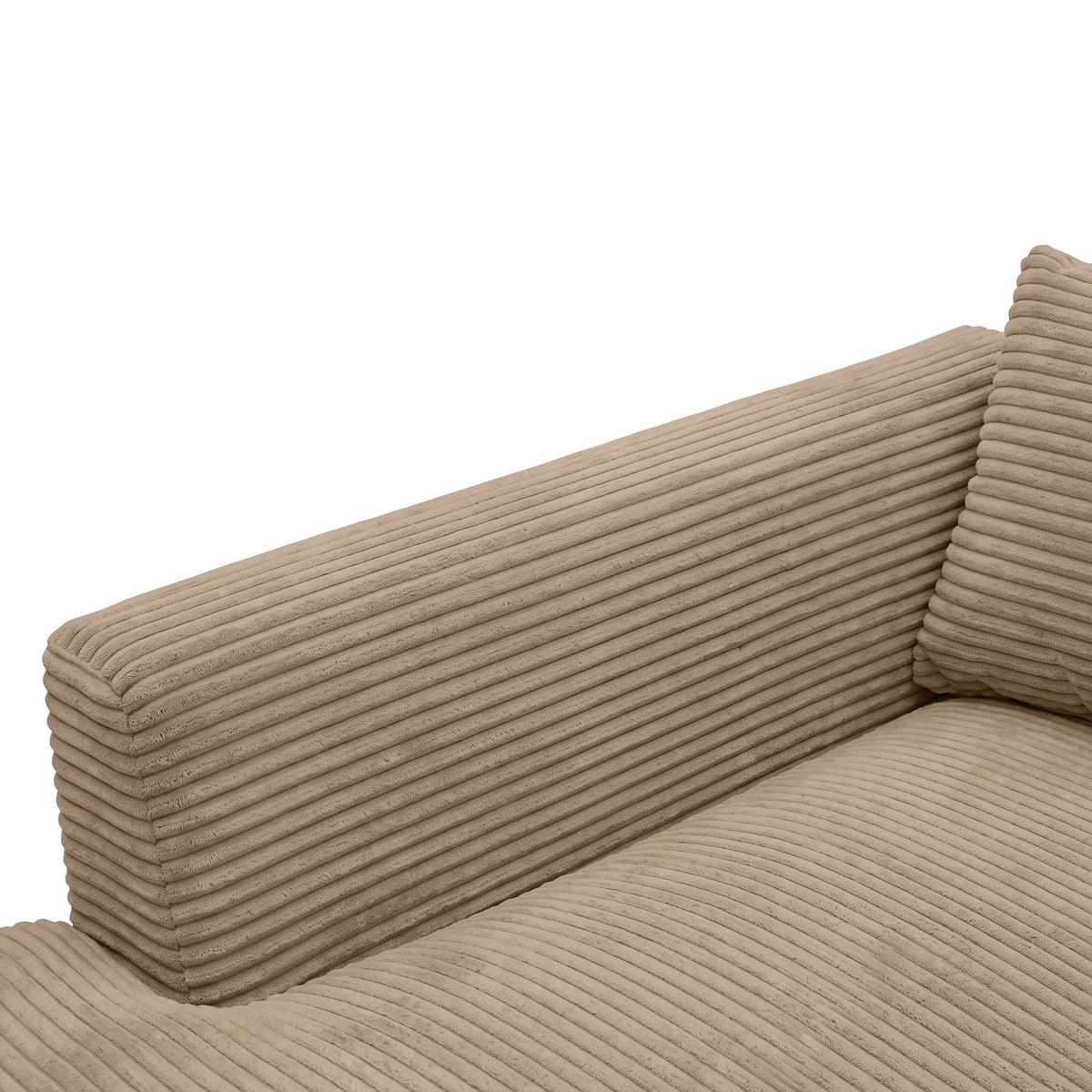 Ecksofa Pedro Karamell - Karamell/Schwarz, MODERN, Kunststoff/Textil (190/300cm) - Mömax
