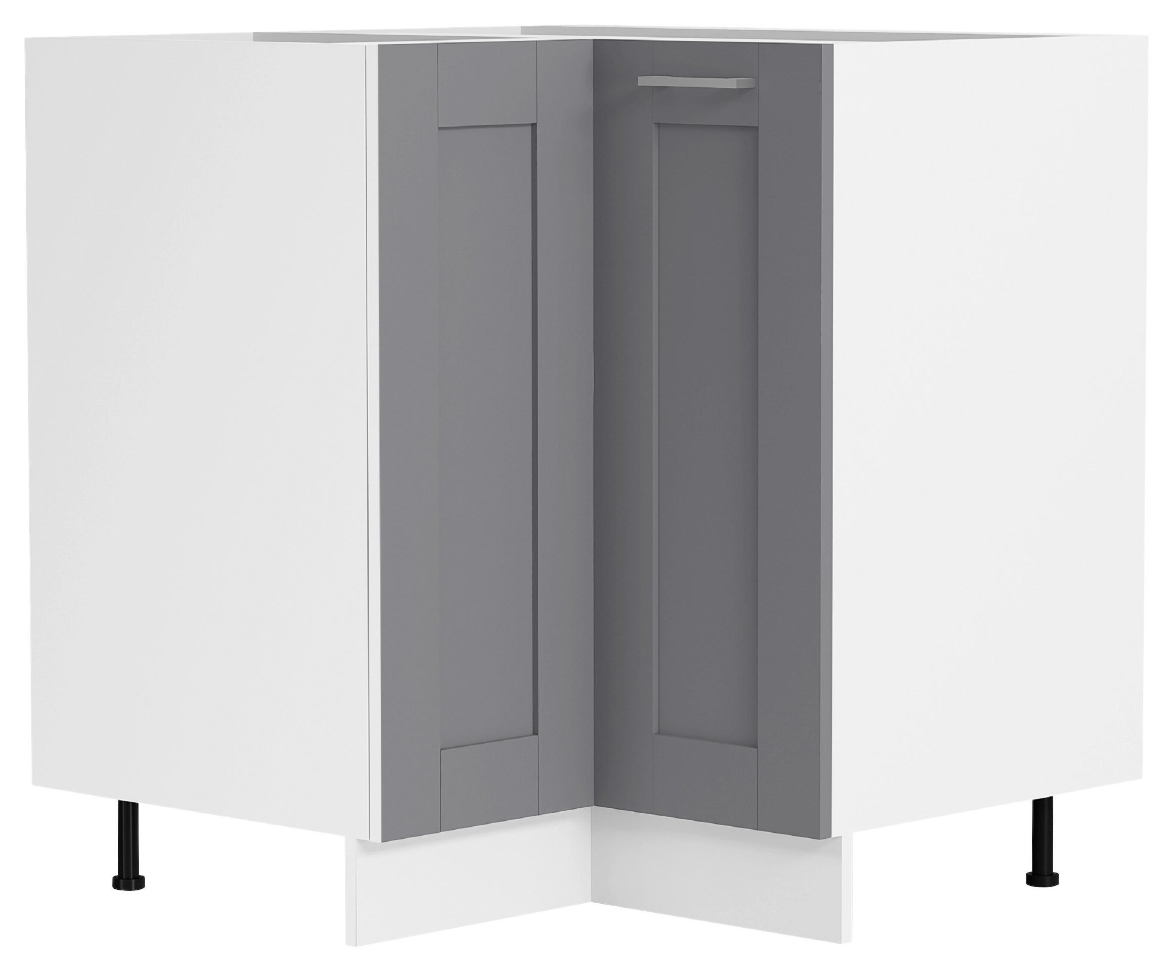Eckunterschrank Colura - Weiss/Anthrazit, Trend, Holzwerkstoff/Kunststoff (76/82/76cm) - MID.YOU