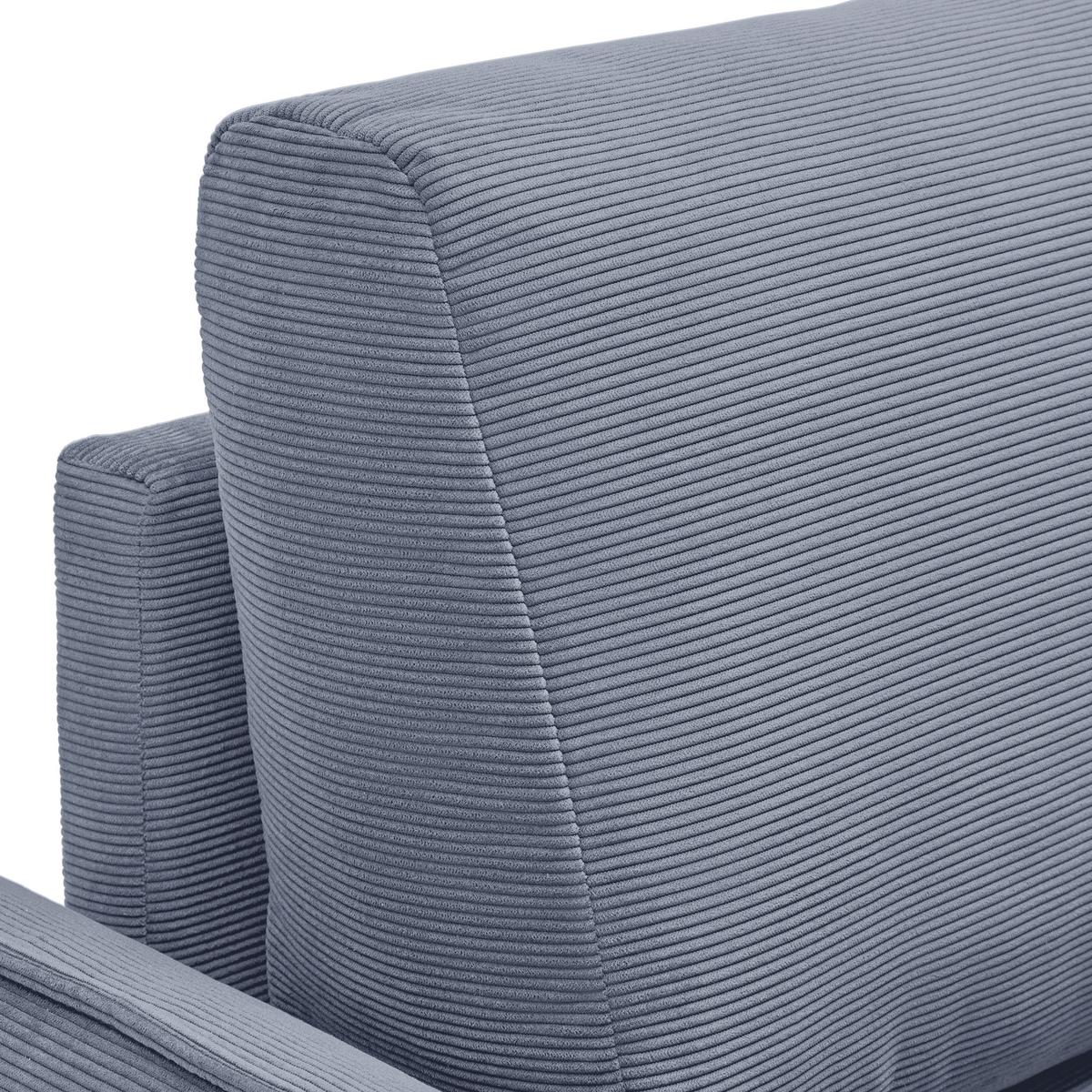 CANAPEA CU 3 LOCURI CUSTOM - gri albastru, Modern, textil (183/85/92cm) - Mömax