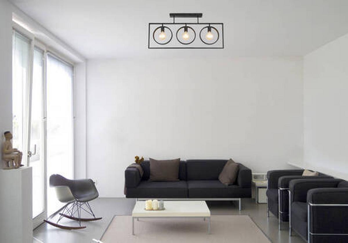 Deckenleuchte 15489D in Schwarz max. 60 Watt - Schwarz, Design, Metall (92/24/45,5cm) - Globo