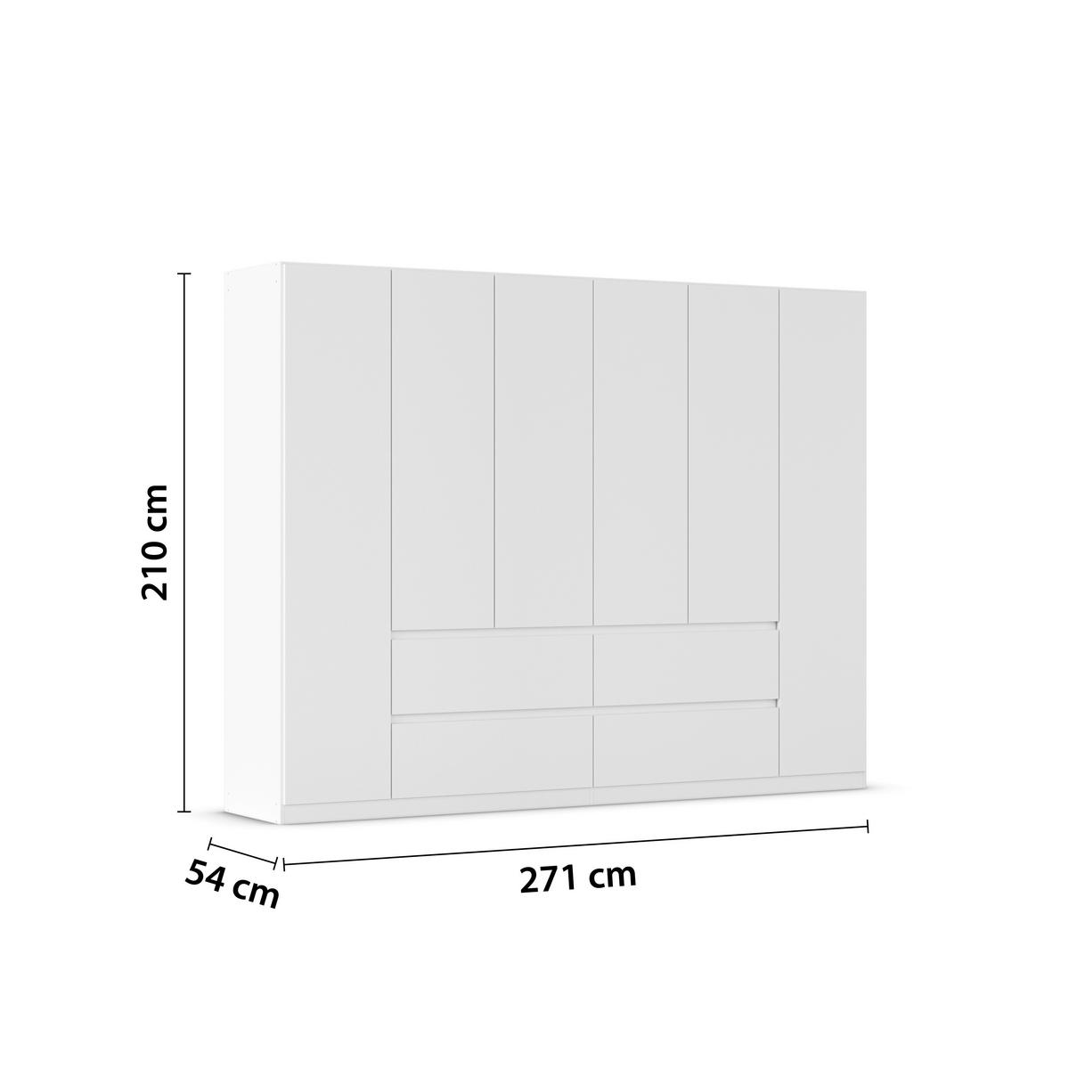 DULAP  USI ROTATIVE MAINZ - alb, Basics, material pe bază de lemn (271/210cm) - Modern Living