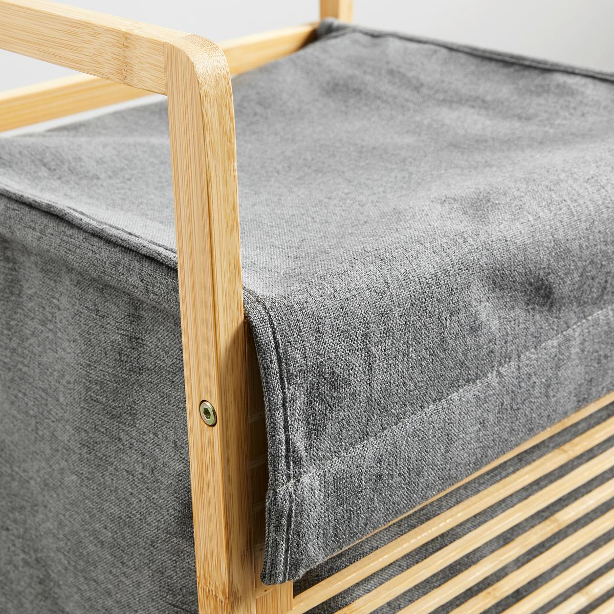 Szennyestartó Elija - sötétszürke, Modern, textil/fa (40/35/61cm) - Bessagi Home