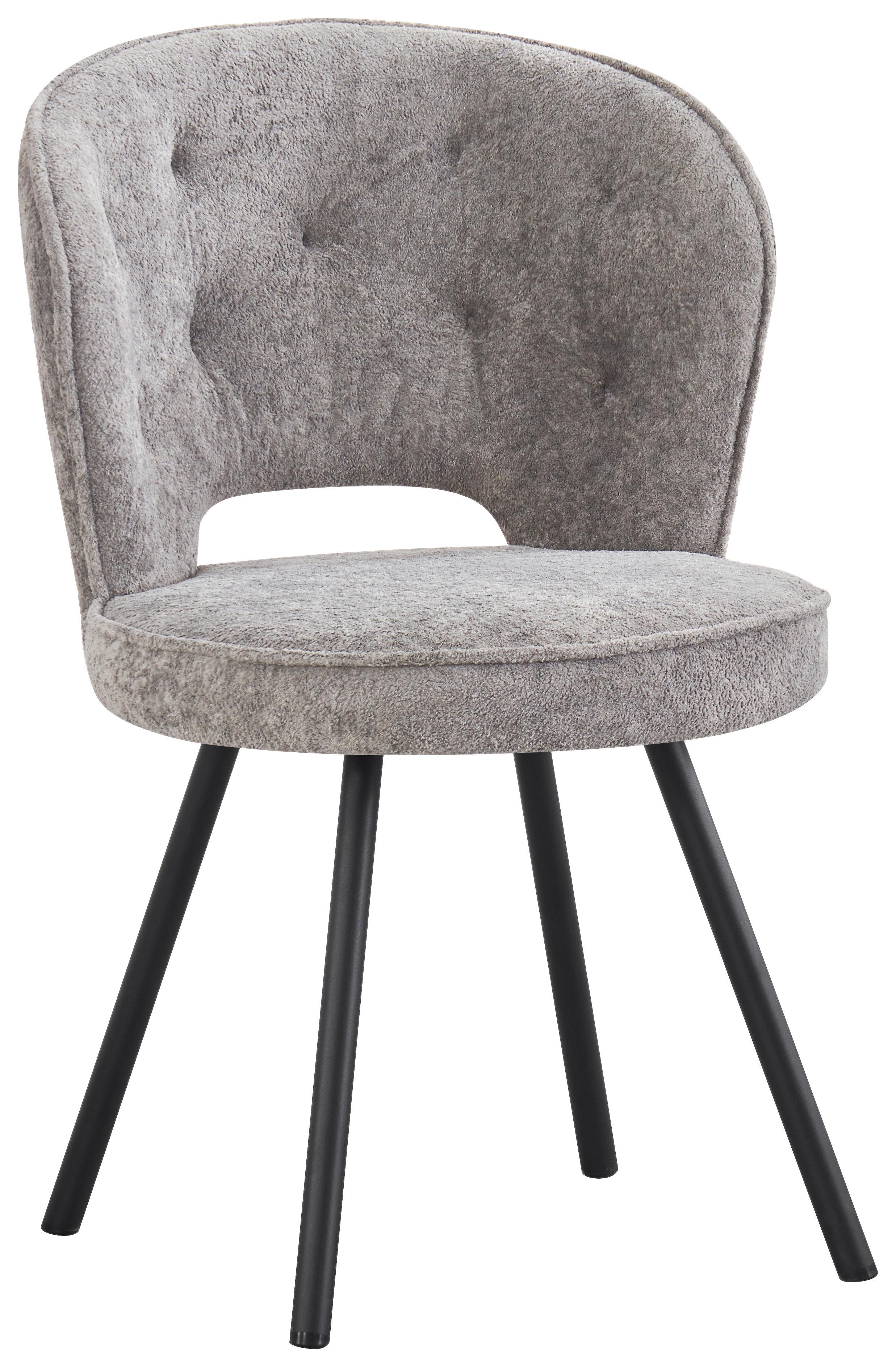 Stuhl Mina Dunkelgrau/Schwarz - Dunkelgrau/Schwarz, Design, Holz/Textil (52/86/61cm) - Mömax