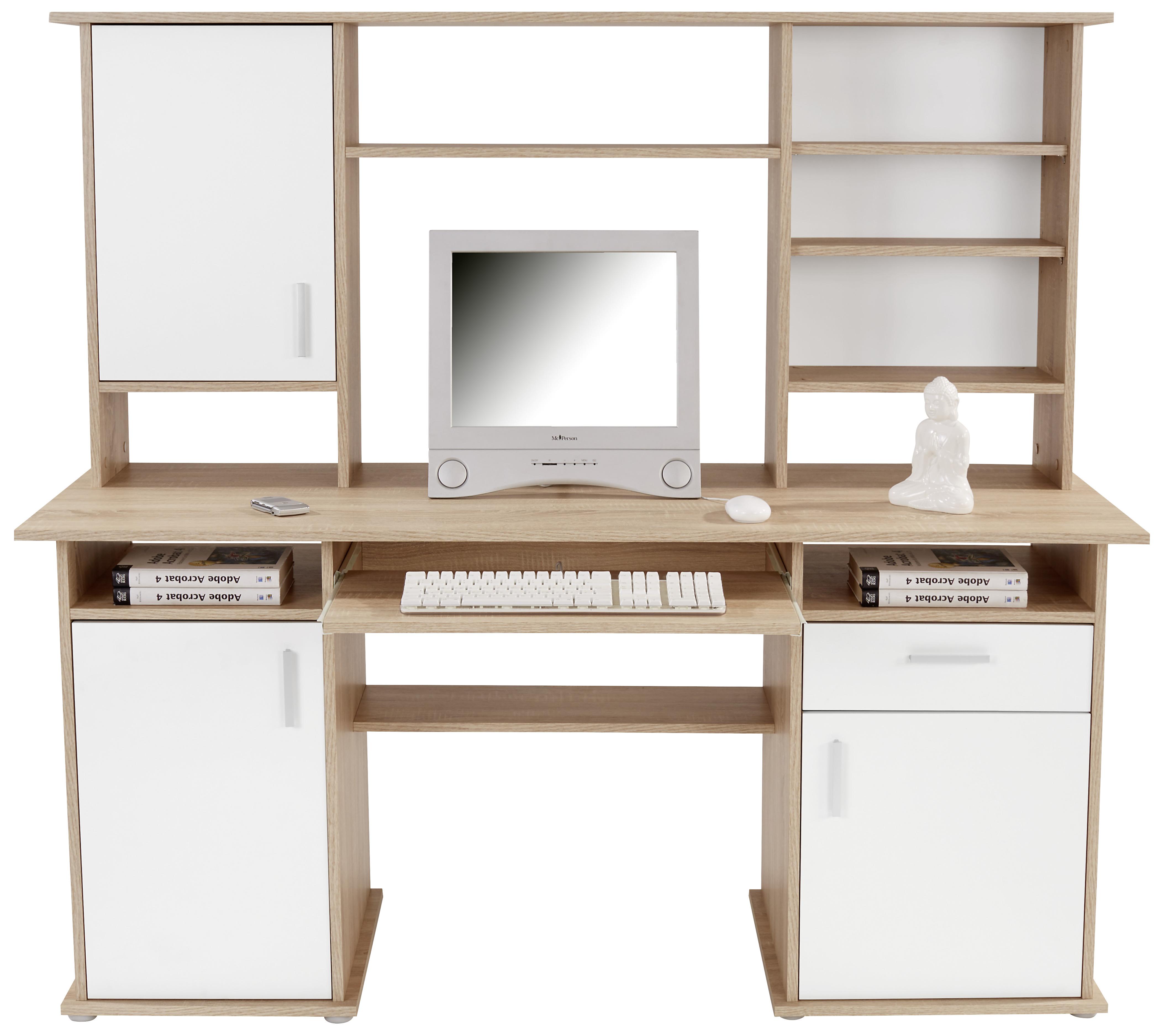 Radni Stol Thema 2 - bijela/srebrne boje, Moderno, drvni materijal/plastika (160/153,4cm) - Modern Living