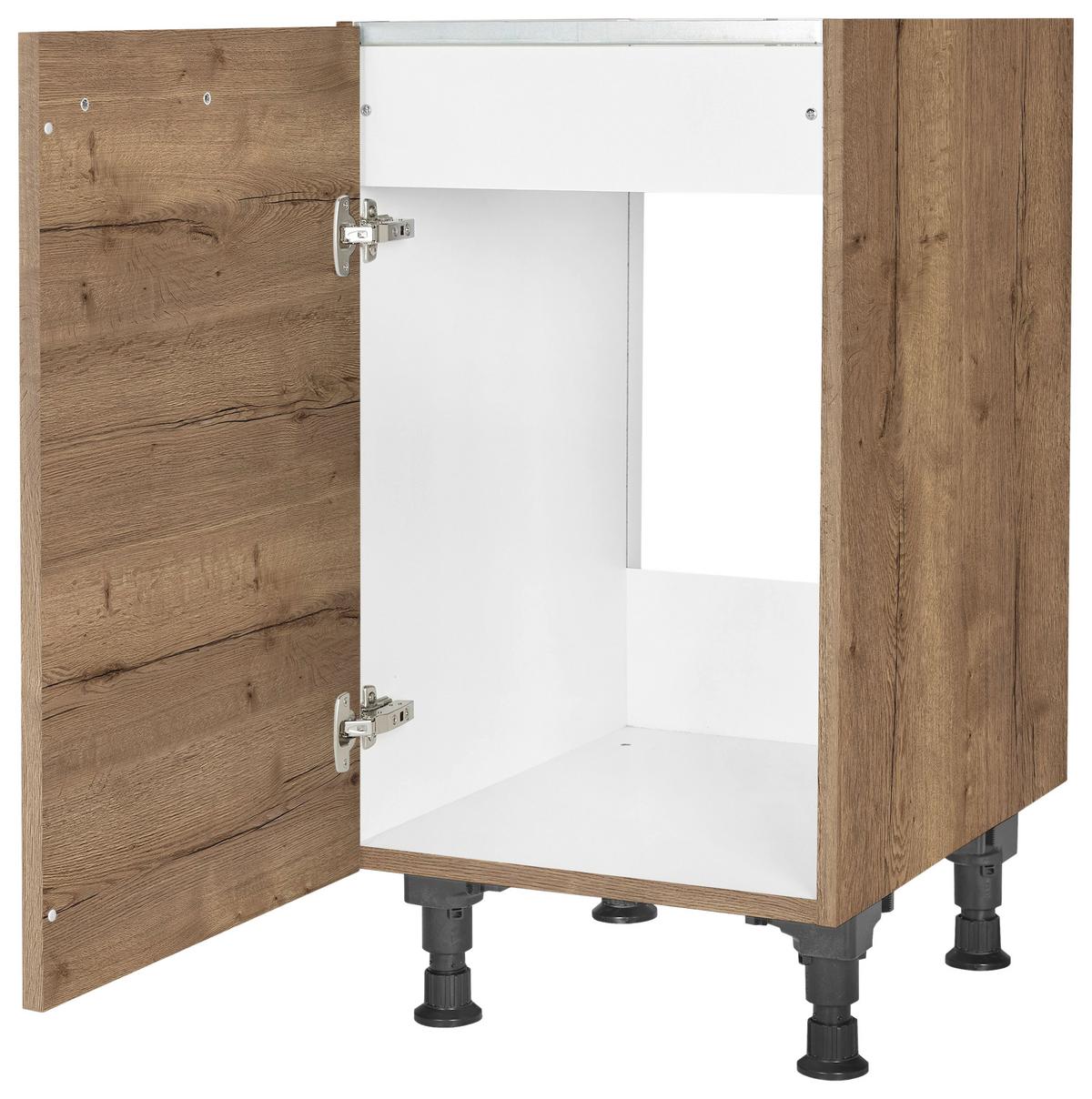 Spülenunterschrank Structura Eiche dunkel - Eiche dunkel/Schwarz, MODERN, Holzwerkstoff/Metall (45/87/56cm) - Nobilia