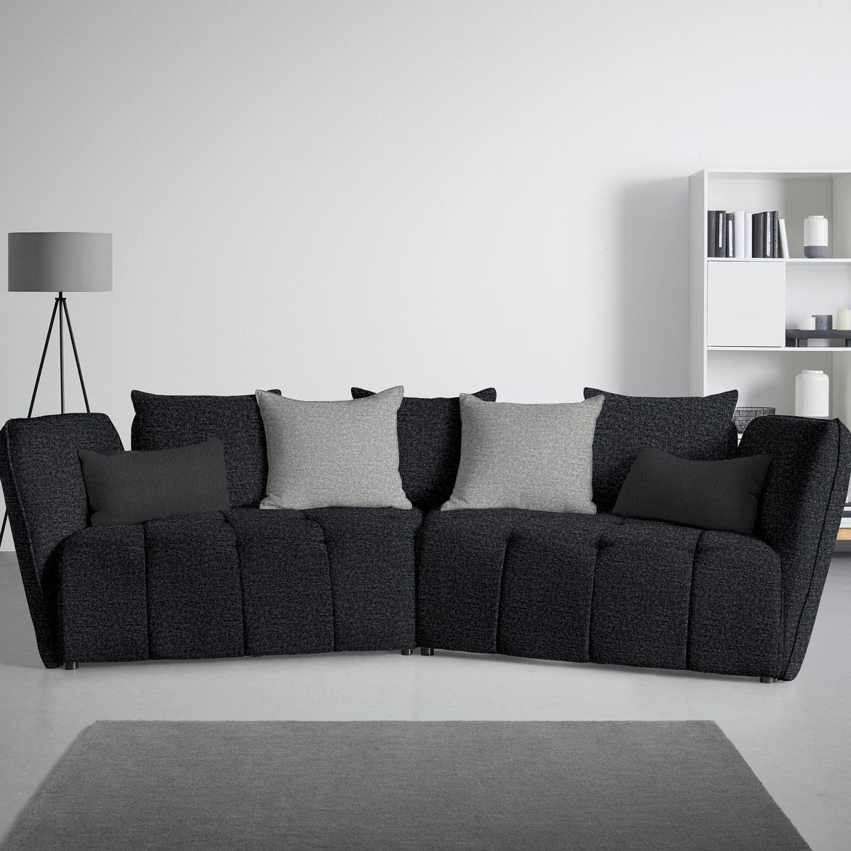 Boxspringsofa Sofi Dunkelgrau - Dunkelgrau/Hellgrau, MODERN, Textil (294/93/152cm) - Premium Living