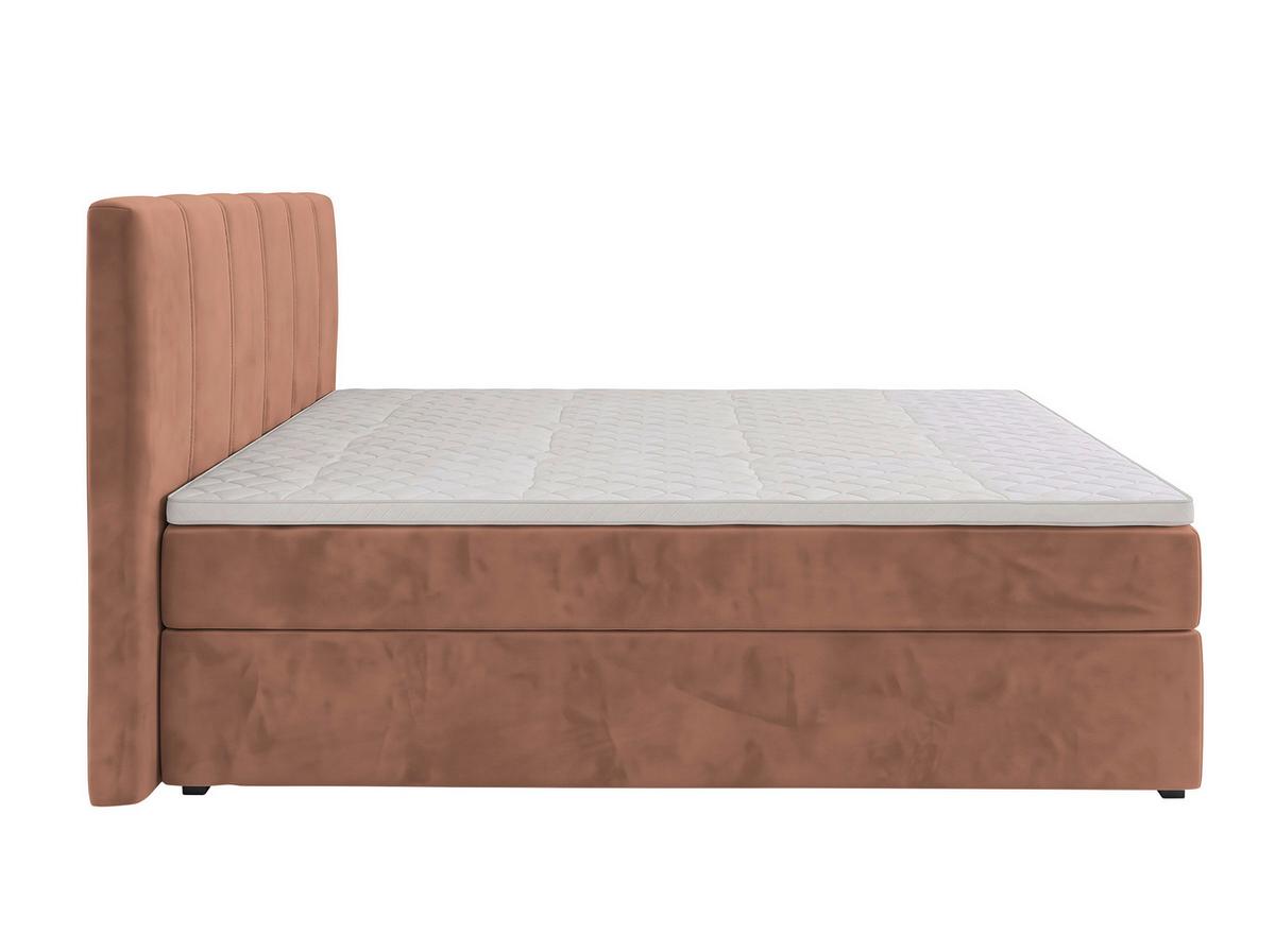 Boxbett Dana Hellbraun ca. 140x200cm - Hellbraun/Schwarz, Kunststoff/Textil (140/200cm) - Based