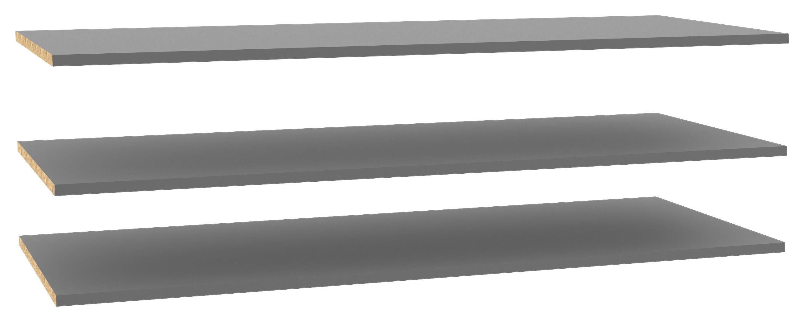 Einlegeboden Zubehör in Grau 3er Set - Grau, Holzwerkstoff/Kunststoff (107,8/42/2,2cm) - Based