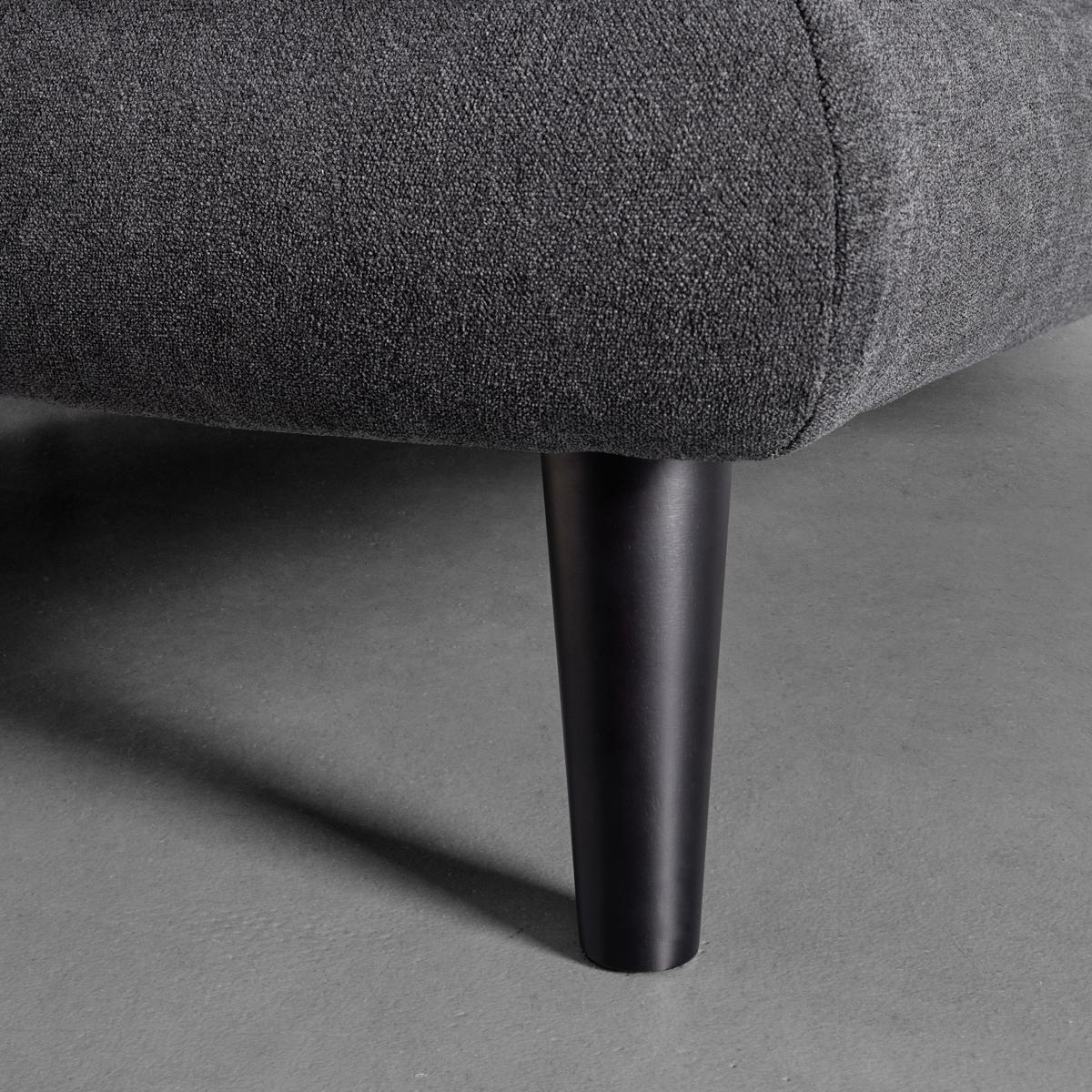 Wohnlandschaft Dajana Dunkelgrau Webstoff - Dunkelgrau/Schwarz, Modern, Holz/Textil (251/102/173cm) - Bessagi Home